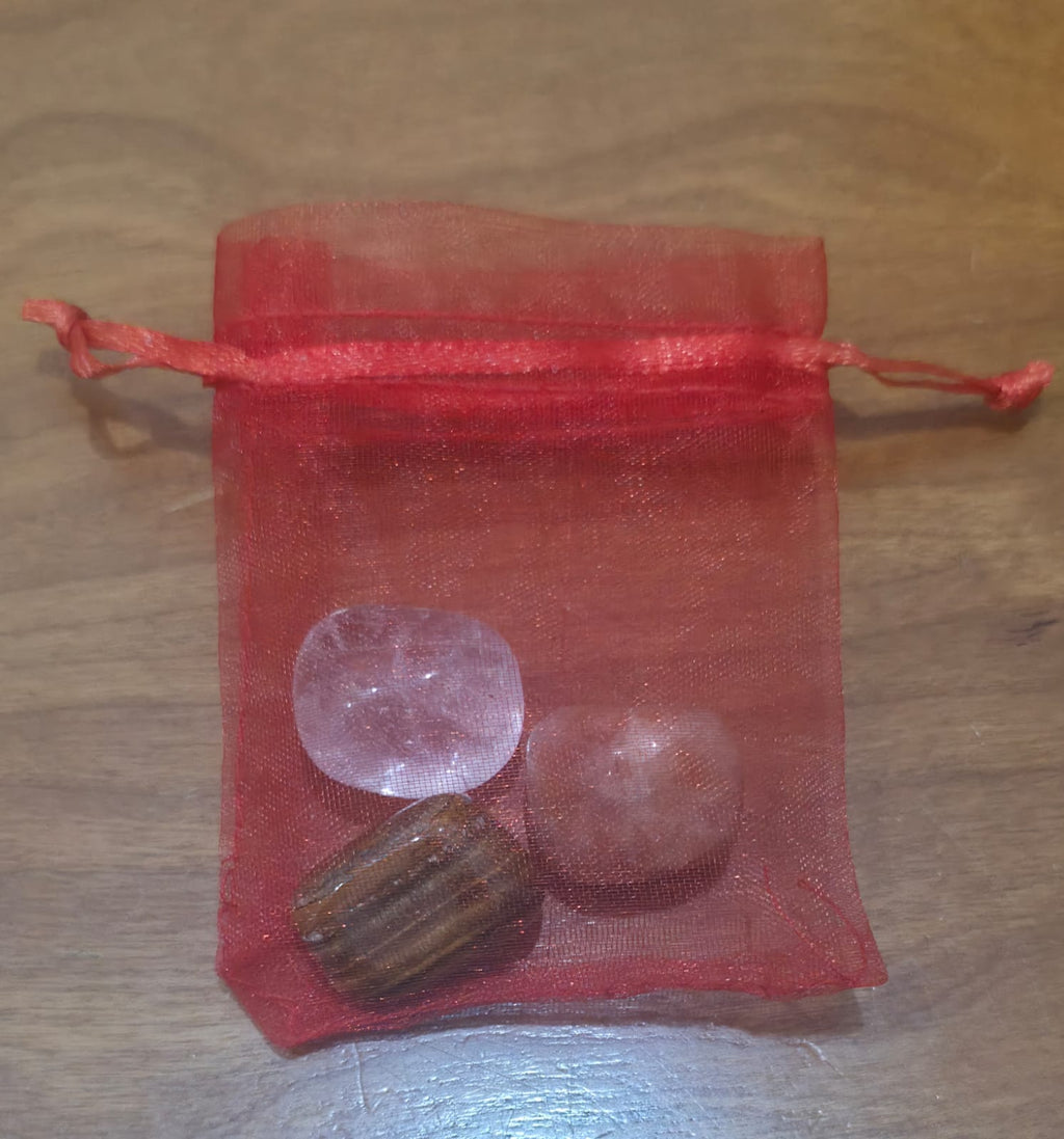 Kit Cristalli Segno Zodiacale Cancro - Occhio di Tigre, Cristallo di Rocca, Pietra di Luna