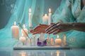 Sessione di Reiki con cristalli e candele